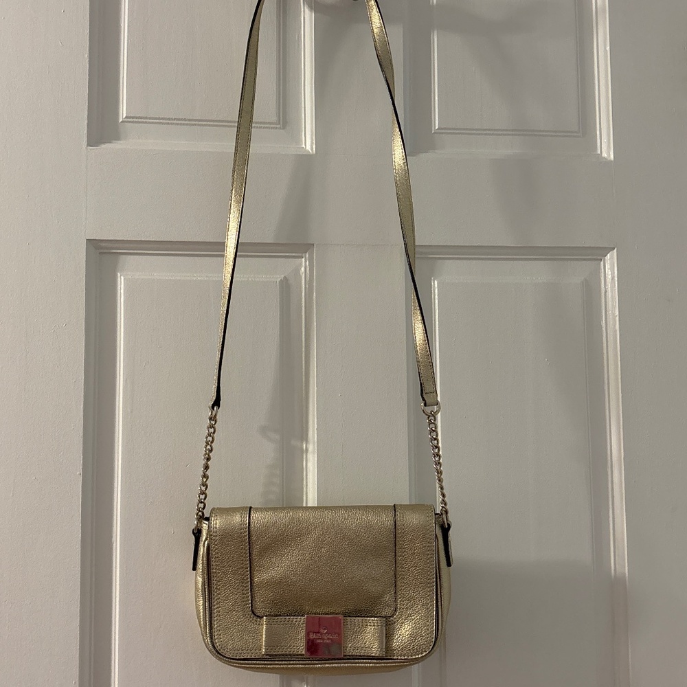 Gold leather purse